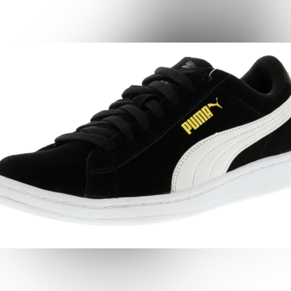 Puma Women's Platform Softfoam Suede Gold / Black Sneakers -Size 6.5 - Picture 1 of 7